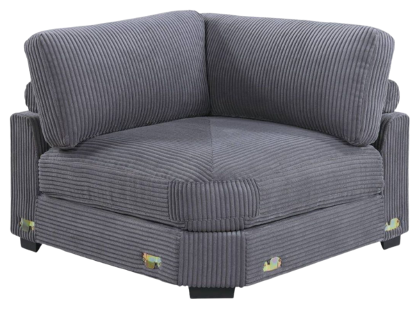 CORNER SOFA GRAY WIDE-WELT CORDUROY