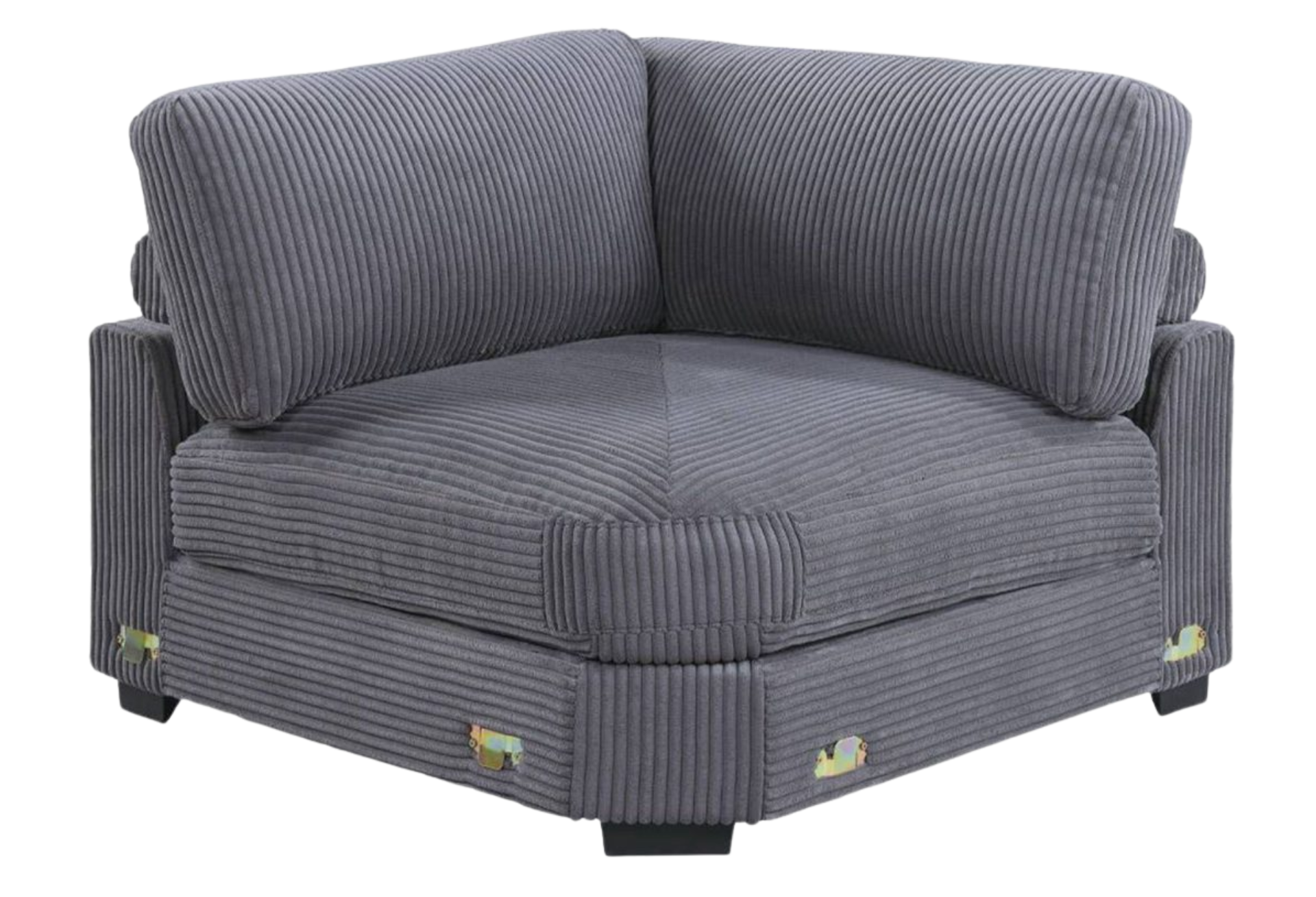 CORNER SOFA GRAY WIDE-WELT CORDUROY