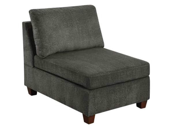 ARMLESS CHAIR GRAY CHENILLE