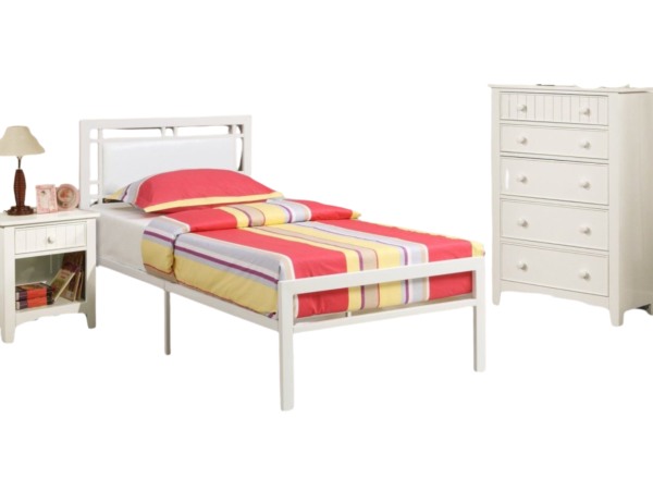 WHITE FULL METAL BED