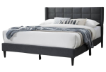 QUEEN BED CHARCOAL LINEN