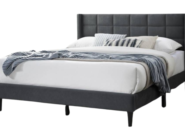 QUEEN BED CHARCOAL LINEN