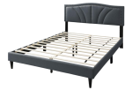 QUEEN BED – CHARCOAL BURLAP
