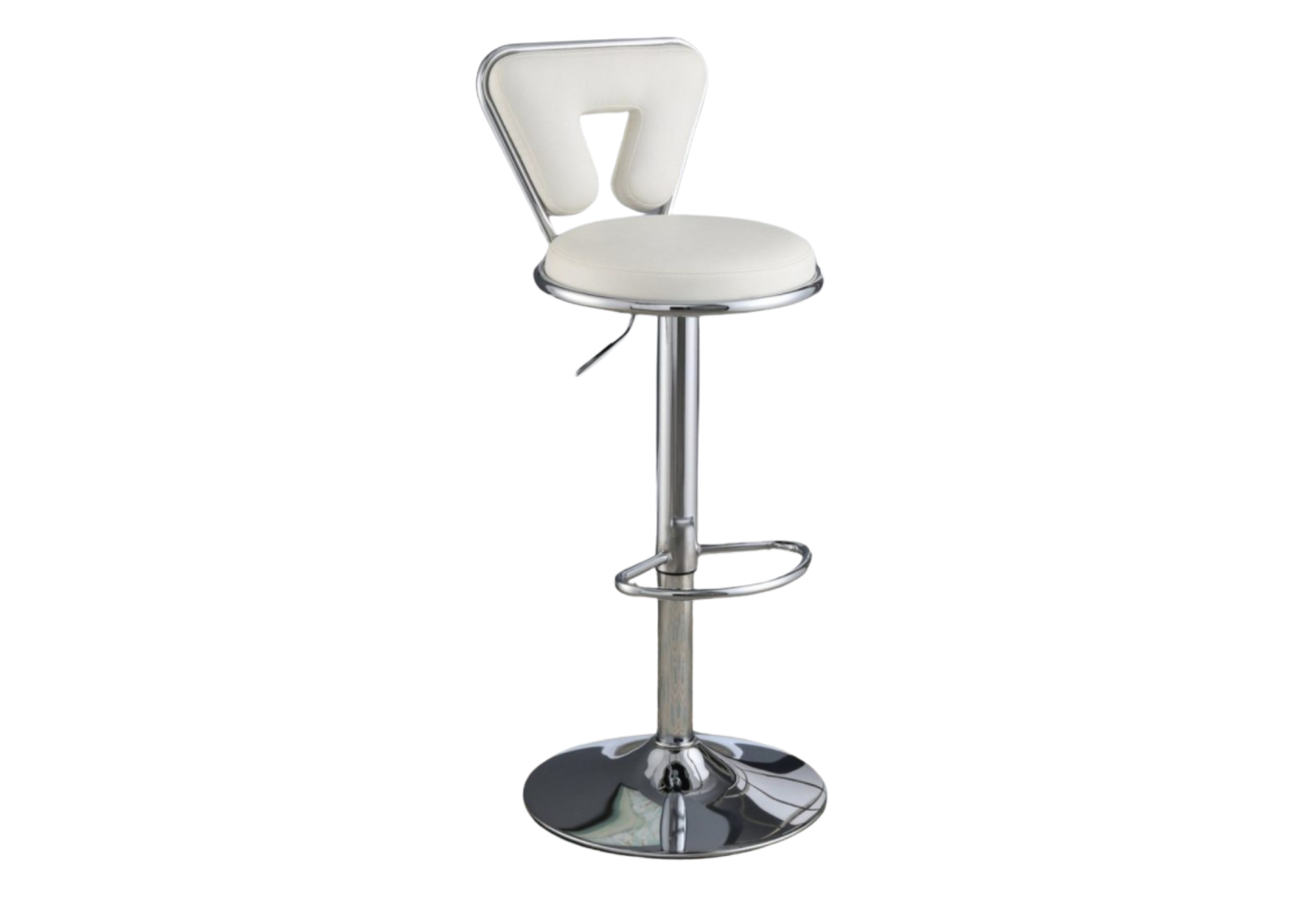 WHITE LEATHER BAR STOOL (SOLD AS PAIR)