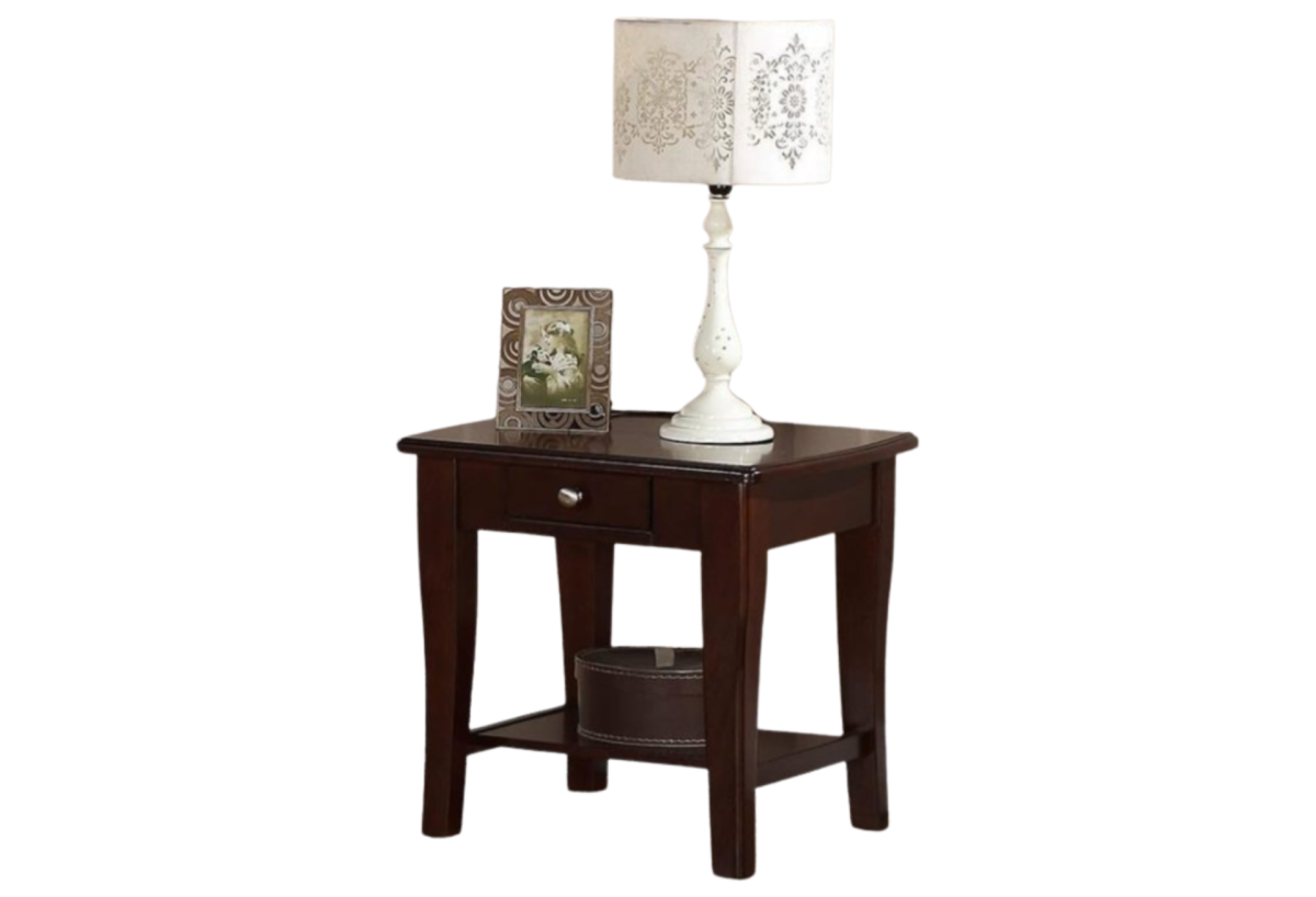 WOOD END TABLE W DRAWER
