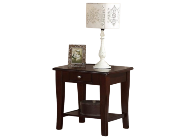 WOOD END TABLE W DRAWER
