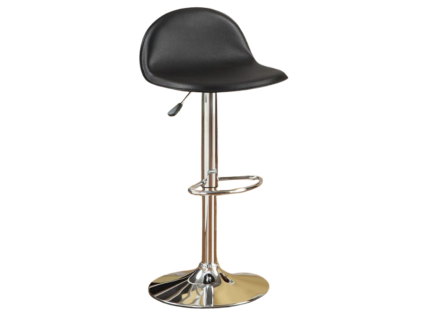 BLACK LEATHER BAR STOOL (SOLD AS PAIR)