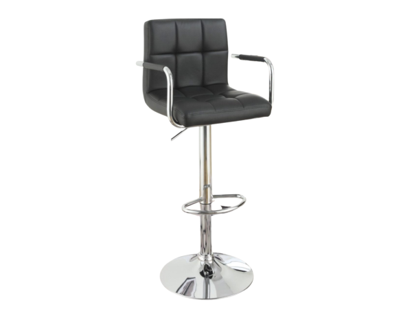BLACK LEATHER BAR STOOL (SOLD AS PAIR)