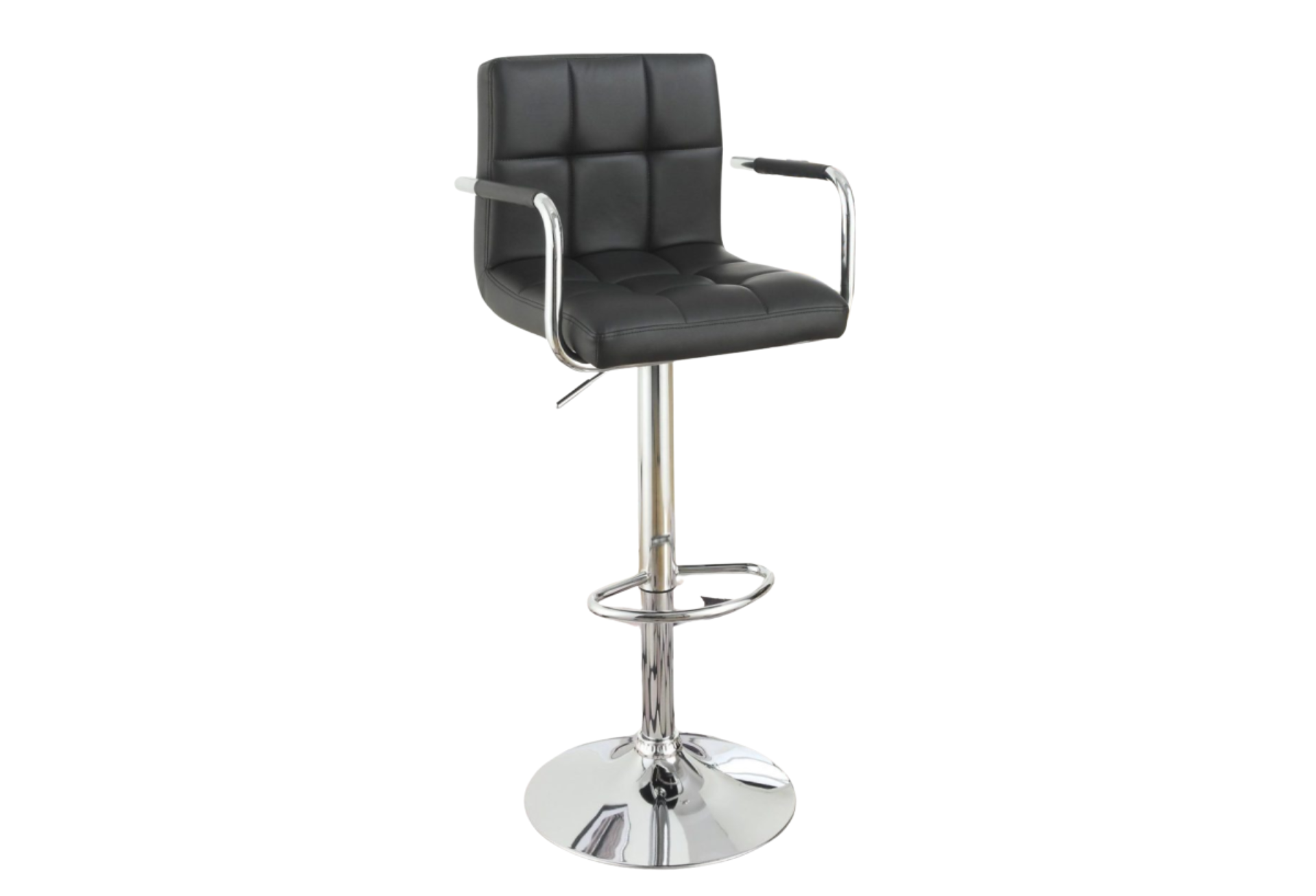 BLACK LEATHER BAR STOOL (SOLD AS PAIR)