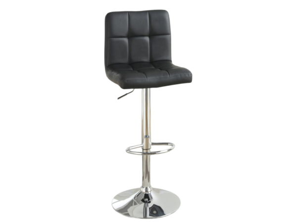 BLACK LEATHER BAR STOOL (SOLD AS PAIR)