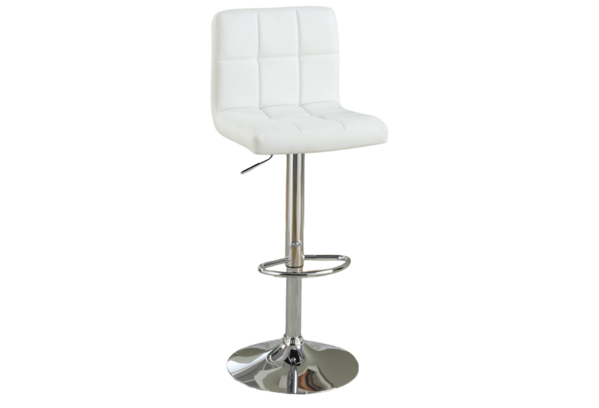 WHITE LEATHER BAR STOOL (SOLD AS PAIR)