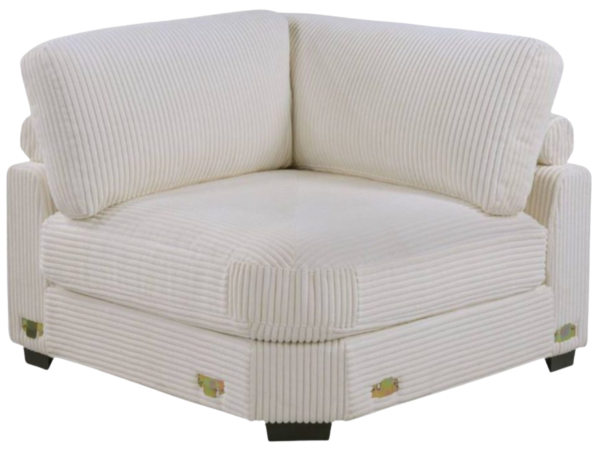 CORNER SOFA BEIGE WIDE-WELT CORDUROY