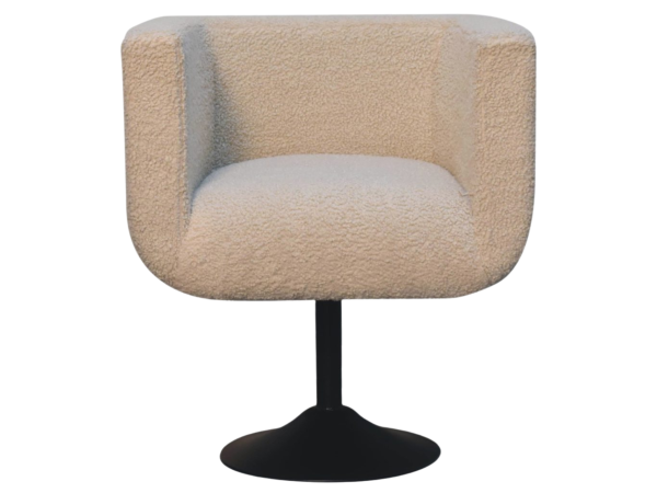Cream Boucle Swivel Chair