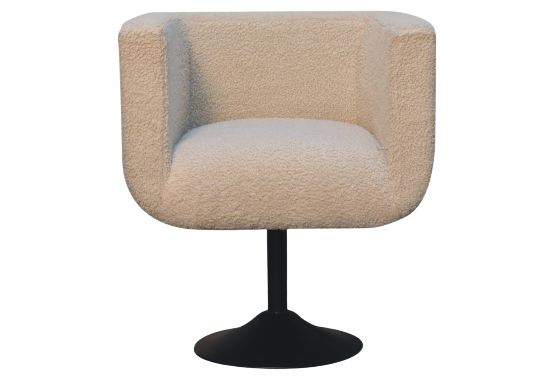 Cream Boucle Swivel Chair