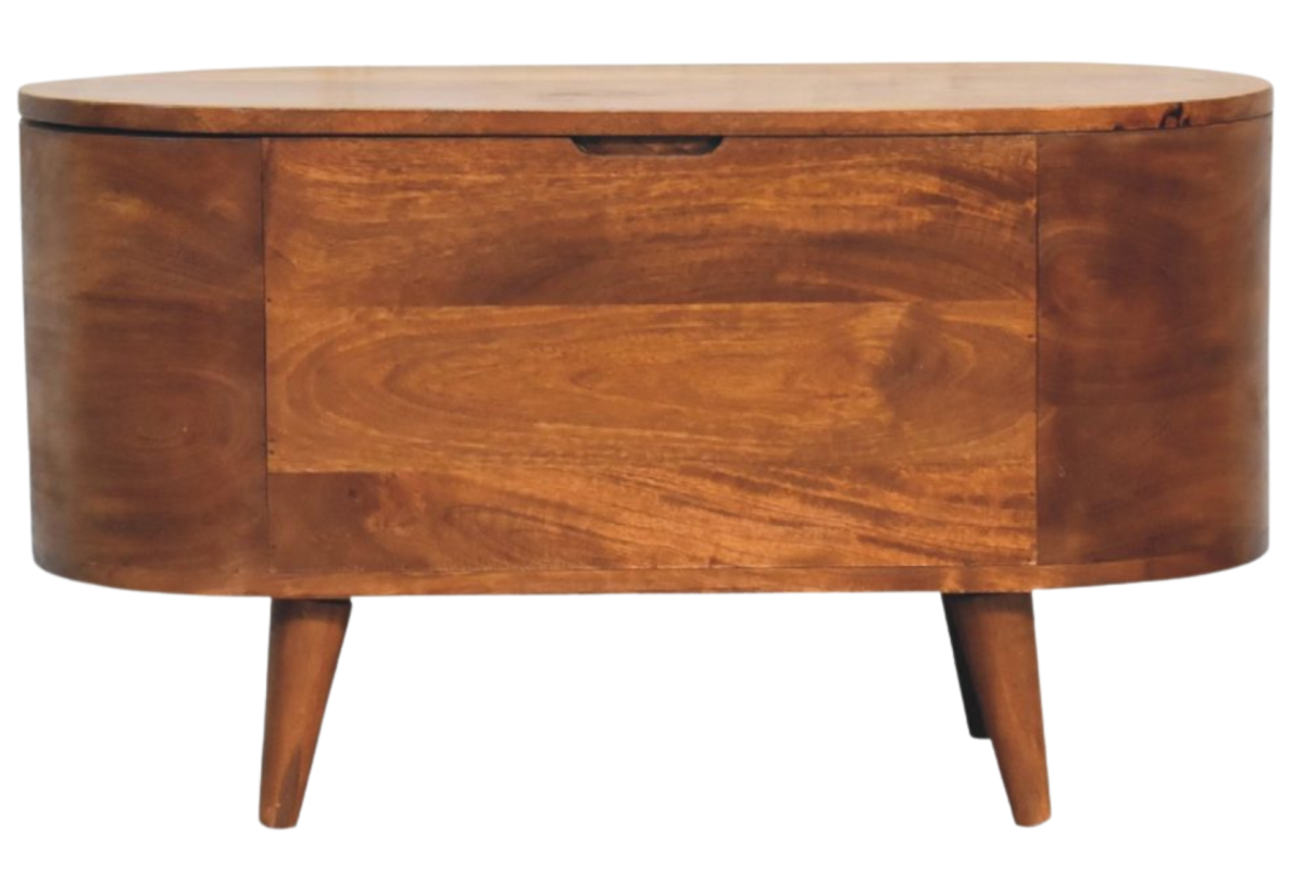 Chestnut Rounded Lid up Blanket Box