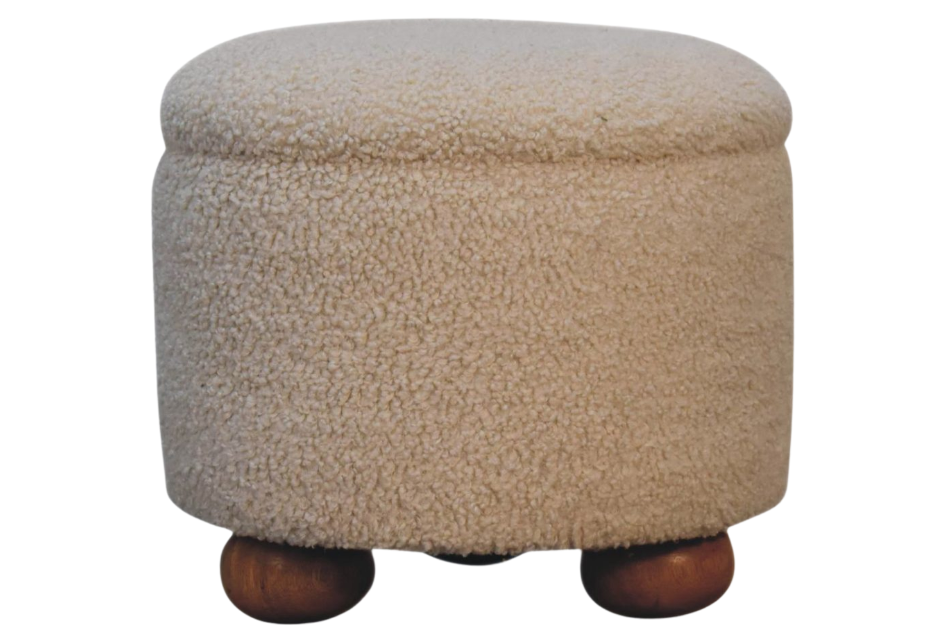 Cream Boucle Storage Footstoola