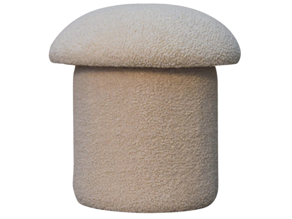 Cream Boucle Mushroom Footstool