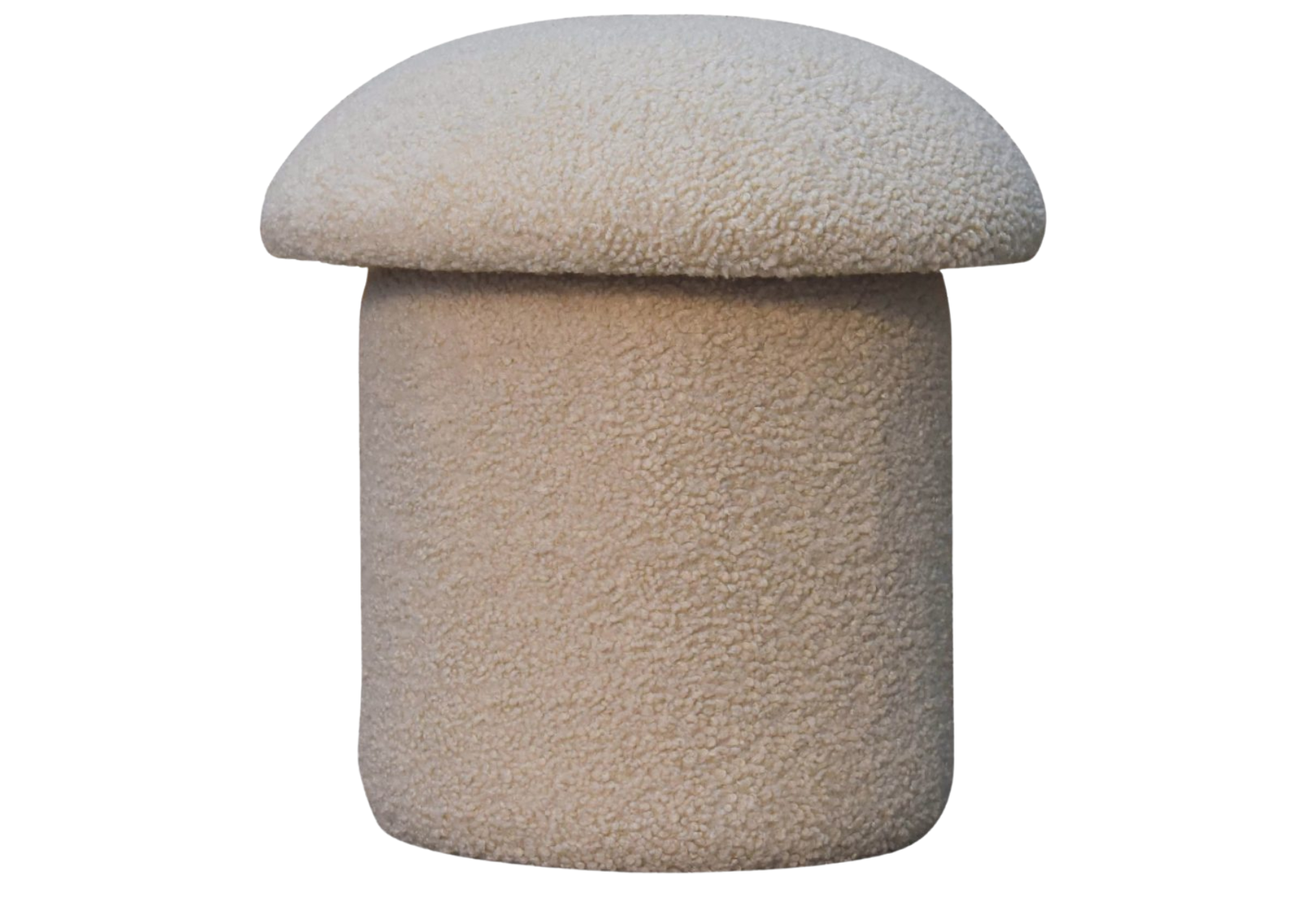 Cream Boucle Mushroom Footstool