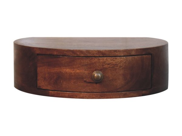 Honey Caramel Wall Mounted Rounded Bedside