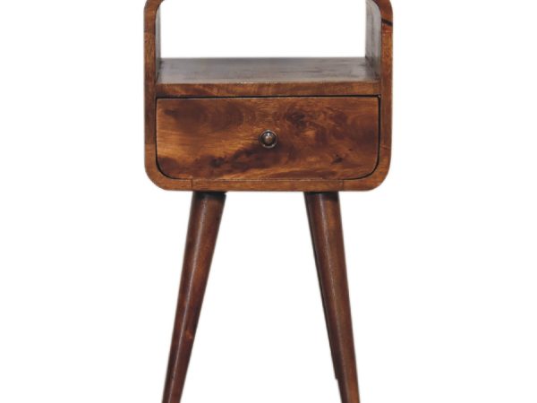 Mini Chestnut Curve Open nightstand
