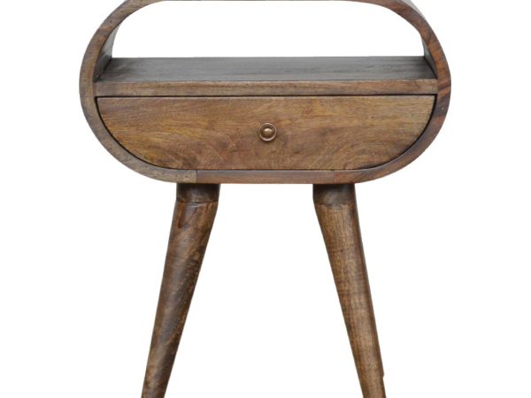 Grey Washed Circular nightstand