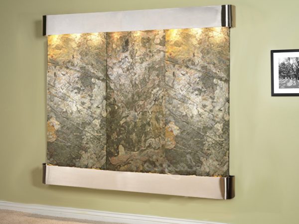 Solitude River -Round -Stainless Steel-Green-Natural Slate