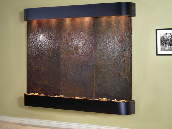 Solitude River -Round -Blackened Copper-Multi-Color-Natural Slate