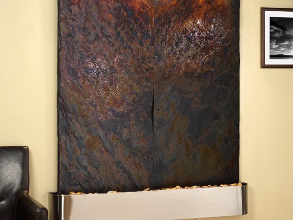 Majestic River-Round -Stainless Steel-Multi-Color-Natural Slate