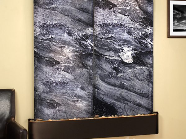Majestic River-Round -Blackened Copper-Black-Marble