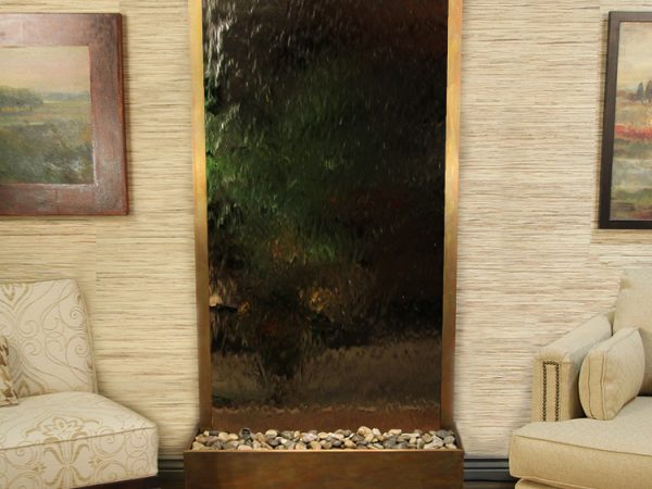 Tranquil River-Flush Mount-Rustic Copper-Silver-Mirror