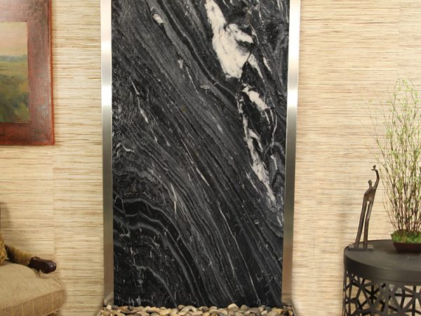 Tranquil River-Flush Mount-Stainless Steel-Black-Marble