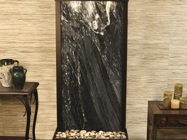 Harmony River -Flush Mount-Antique Bronze-Black-Marble