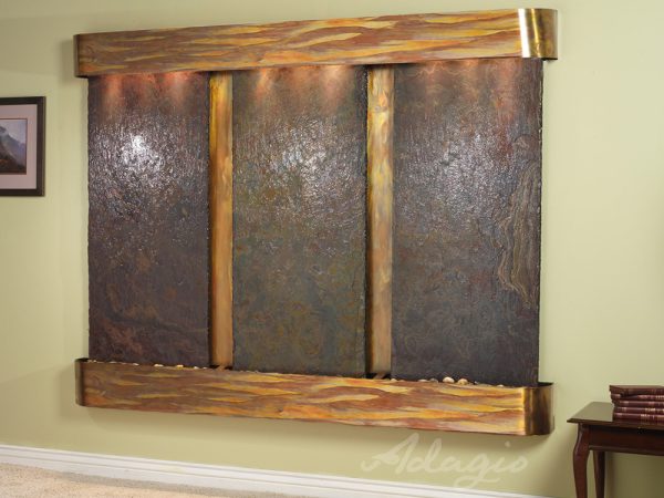 Deep Creek Falls-Round-Rustic Copper-Multi-Color Natural Slate