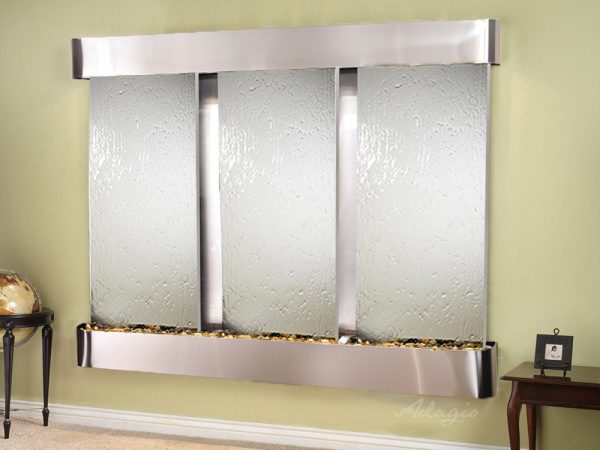 Deep Creek Falls-Round-Stainless Steel-Silver Mirror