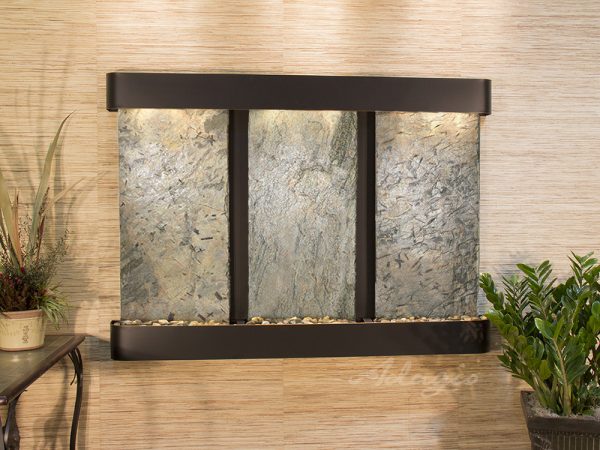 Olympus Falls-Round-Blackened Copper-Green Natural Slate