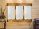 Olympus Falls-Round-Rustic Copper-Silver Mirror