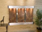 Olympus Falls-Round-Stainless Steel-Brown Marble