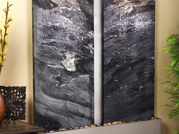 Cottonwood Falls-Square-Stainless Steel-Black Spider Marble