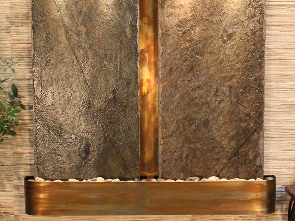 Aspen Falls-Round-Rustic Copper-Green Natural Slate