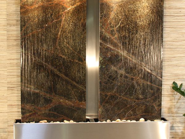 Aspen Falls-Square-Stainless Steel-Green Marble