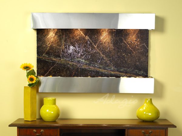 Sunrise Springs-Square-Stainless Steel-Green Marble