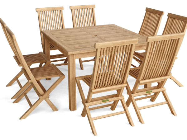 Windsor Classic Chair 9-Pieces Folding Dining Set