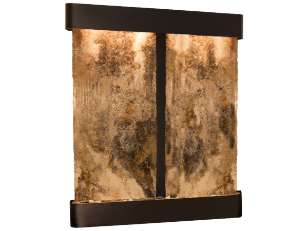Cottonwood Falls-Round-Blackened Copper-Magnifico Travertine
