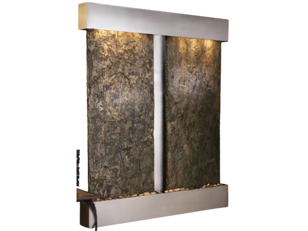 Cottonwood Falls-Square-Stainless Steel-Green Natural Slate