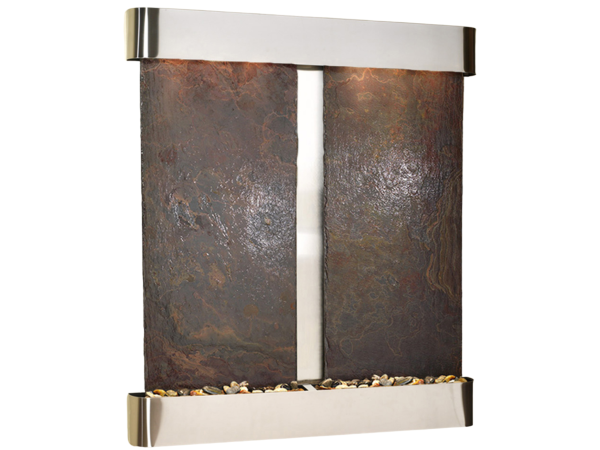 Cottonwood Falls-Round-Stainless Steel-Multi-Color Natural Slate