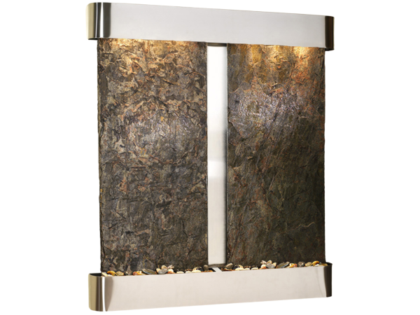 Cottonwood Falls-Round-Stainless Steel-Green Natural Slate
