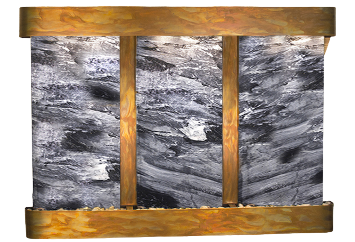 Olympus Falls-Round-Rustic Copper-Black Spider Marble