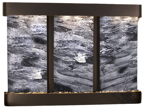 Olympus Falls-Round-Blackened Copper-Black Spider Marble
