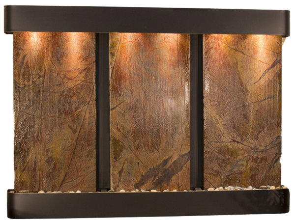 Olympus Falls-Round-Blackened Copper-Brown Marble