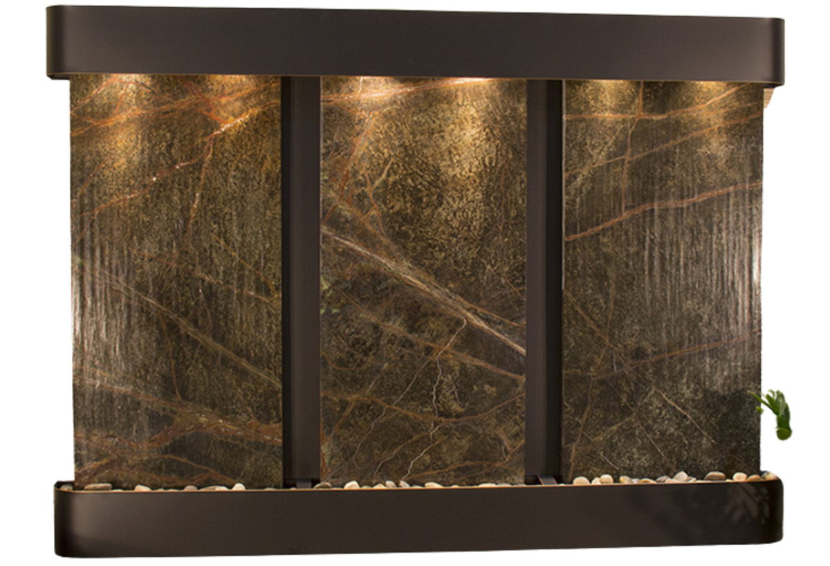 Olympus Falls-Round-Blackened Copper-Green Marble